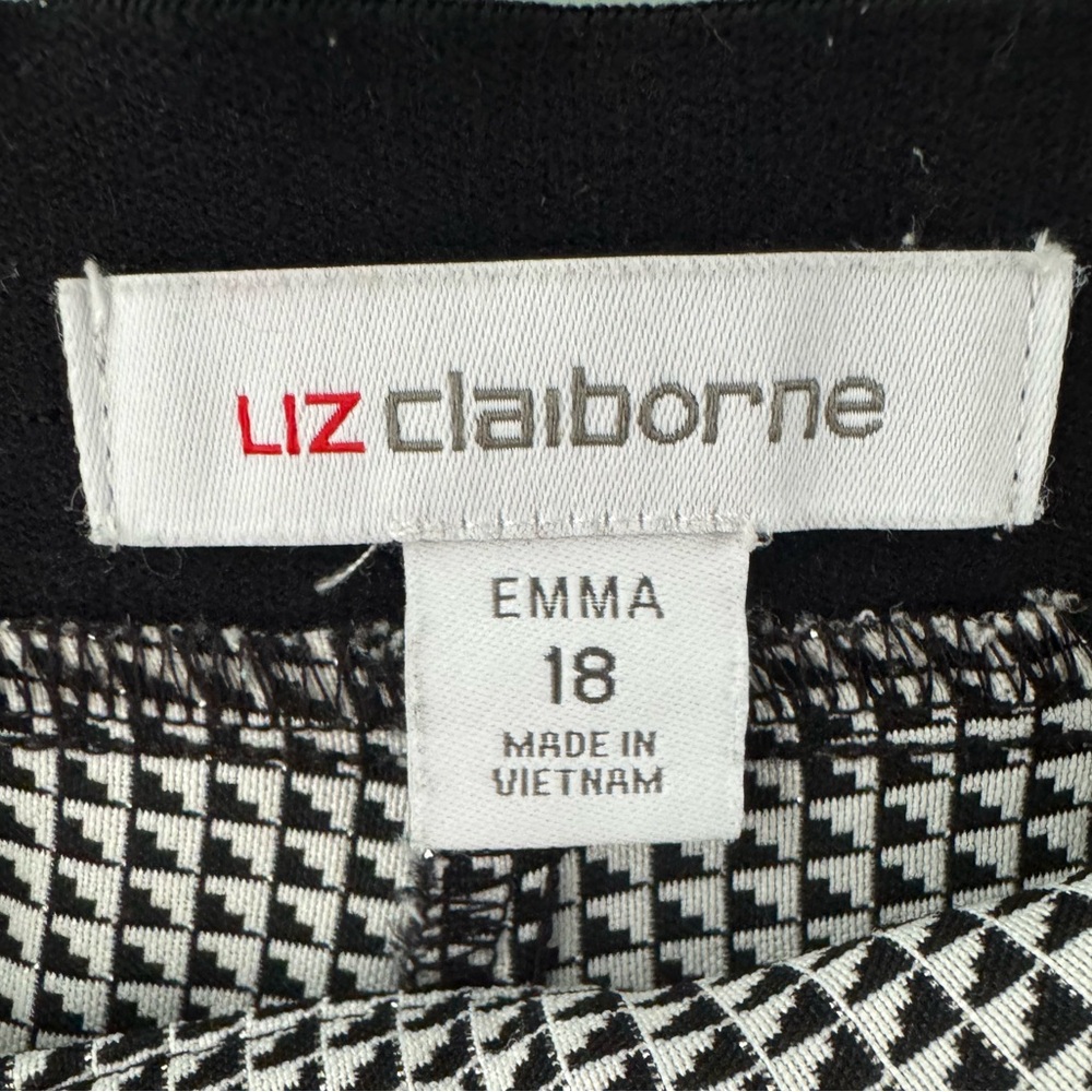 Liz Claiborne Pant Black and White Geometric Design